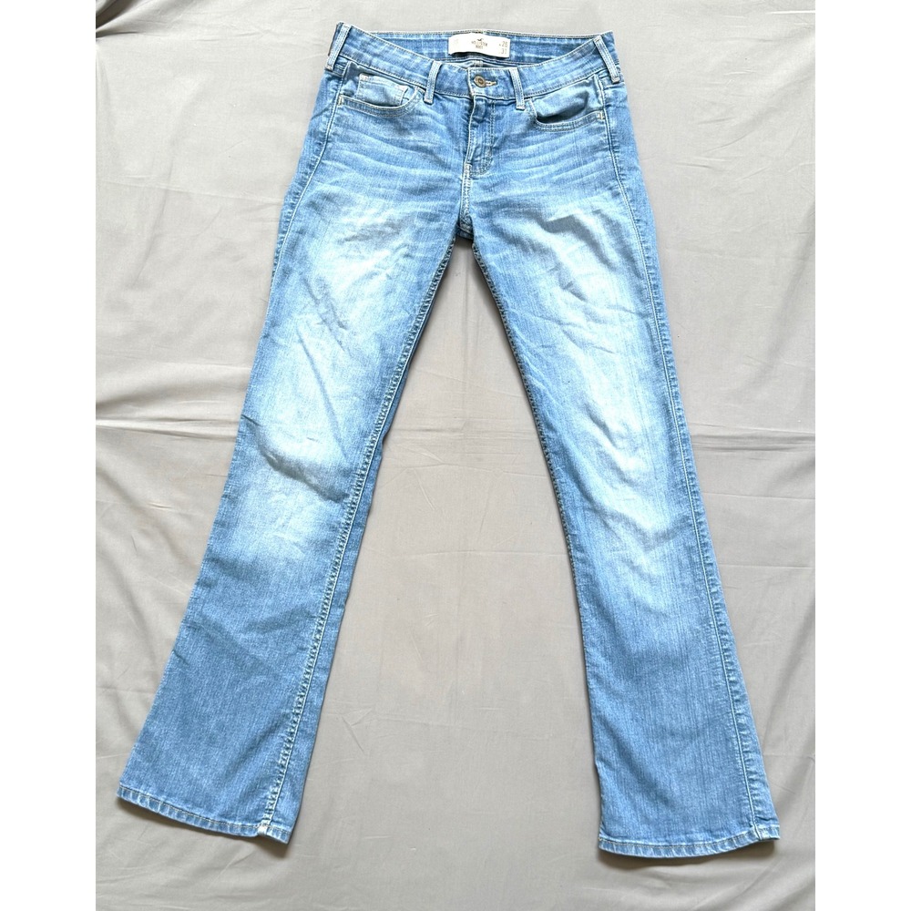 Hollister Bootcut Jeans Girls Size 3S Light Wash Denim Low Rise W26 L31